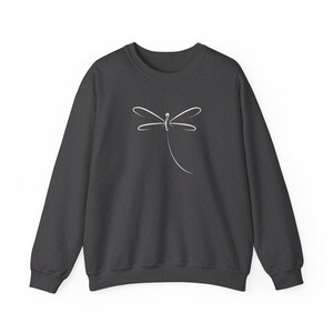 Dragonfly Sweatshirt, Pretty Outdoorsy Shirt, Cozy Campfire Sweater Dark Heather