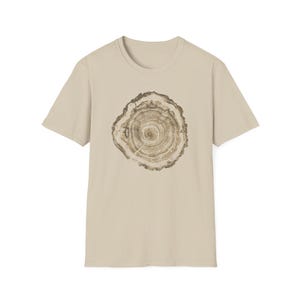 Tree Ring Print T-Shirt, Nature Inspired Tee, Outdoorsy Shirt, Nature Lover Gift Sand