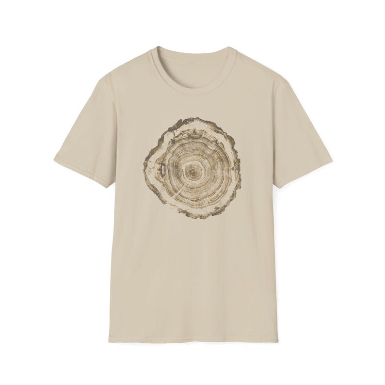 Tree Ring Print T-Shirt, Nature Inspired Tee, Outdoorsy Shirt, Nature Lover Gift Sand