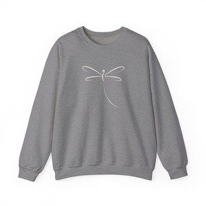 Dragonfly Sweatshirt, Pretty Outdoorsy Shirt, Cozy Campfire Sweater Graphite Heather