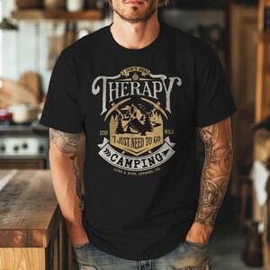 Funny Camping Shirt, Camping Therapy T-Shirt, Comfy Oversized Tee, Super Soft Outdoorsy T Shirt