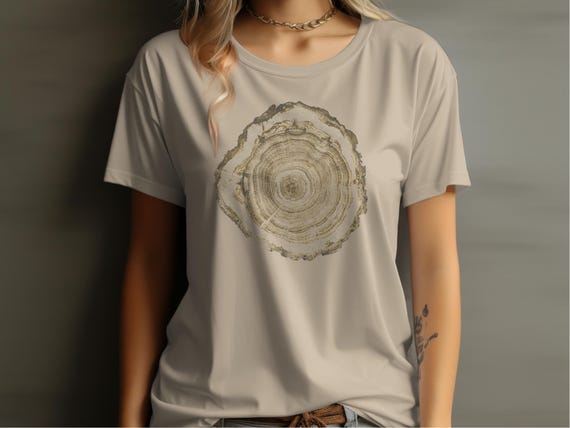 Tree Ring Print T-Shirt, Nature Inspired Tee, Outdoorsy Shirt, Nature Lover Gift