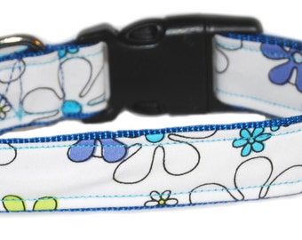 Blue Daisy Martini Dog Collar