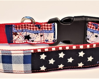 Patchwork USA Dog Collar