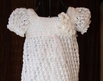 Ella Crochet Christening Dress/Blessing Dress