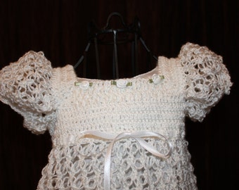 Brooke Crochet Blessing / Christening Dress, Christening Gown, Baptism, Confirmation