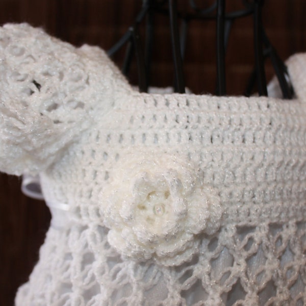 Kate Crochet Christening Dress, Blessing Dress