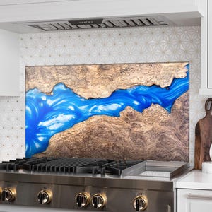 Stove Back Top Cover-Kitchen Sink Splash Guard-Kitchen Sink Cover-Tempered Glass Kitchen Backsplash- Marble Glass Splashback Tile