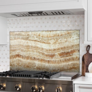 Marble Stove Back Top Cover-Kitchen Sink Splash Guard-Kitchen Sink Cover-Tempered Glass Kitchen Backsplash- Glass Splashback Tile