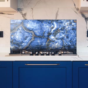 Marble Stove Back Top Cover-Kitchen Sink Splash Guard-Kitchen Sink Cover-Tempered Glass Kitchen Backsplash- Marble Glass Splashback Tile