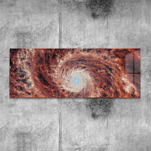 Tempered Whirlpool Galaxy Space Wall Art Housewarming Gift, Modern Glass Art Paint Wall, Hanging Wall Art Glass Office and Home Decor