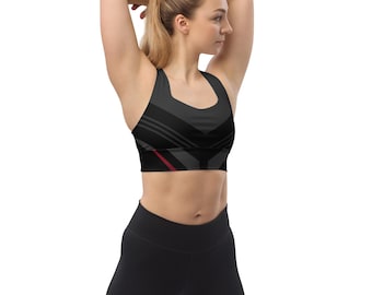 Sujetador deportivo largo negro agresivo