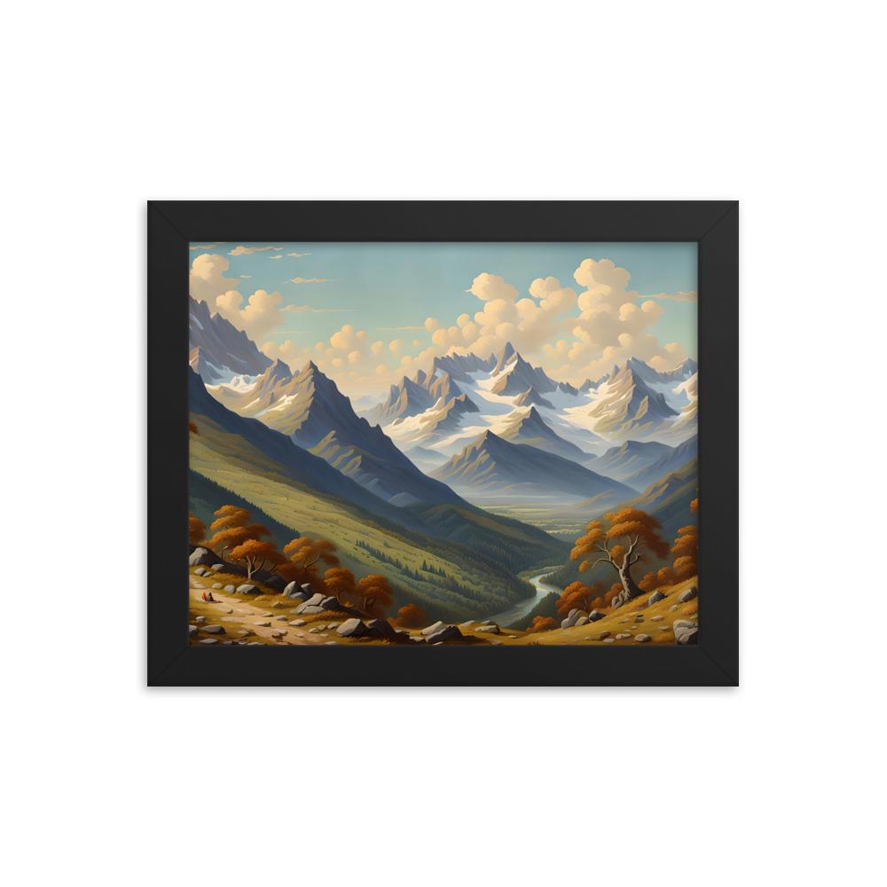 Mountain Painting Framed Poster - Etsy