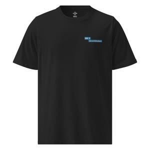 May include: Black short-sleeved t-shirt with a small blue logo that says "SVB> Silicon Valley Bank" on the front.