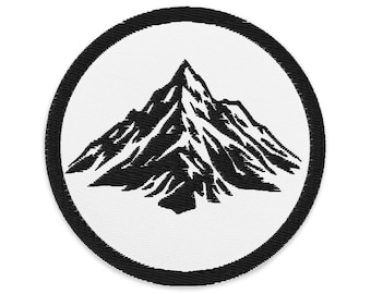 山の刺繍パッチ
