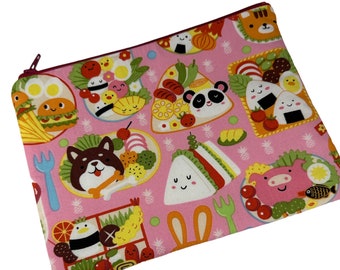 medium zipper 8" pouch kawaii aloha foodie