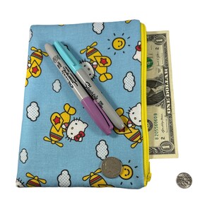 medium zipper 8 pouch Kawaii Kitty Flight image 4