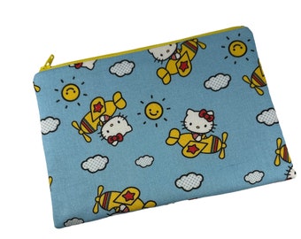 medium zipper 8" pouch Kawaii Kitty Flight