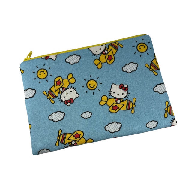 medium zipper 8" pouch Kawaii Kitty Flight