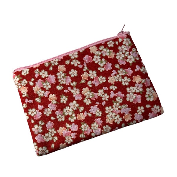 small change coin zippered 7" bag kawaii sakura