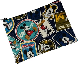 medium zipper 8" pouch Mickey Stamps