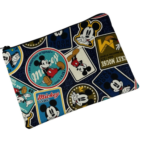 medium zipper 8" pouch Mickey Stamps