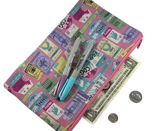 large zipper 10" pouch wanderlust traveler