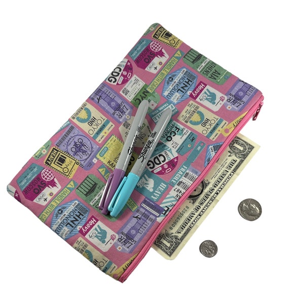 large zipper 10" pouch wanderlust traveler