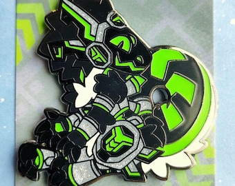 Protogen Primagen Hard Email Pin 2" Inazuma Silver/Dark Metal