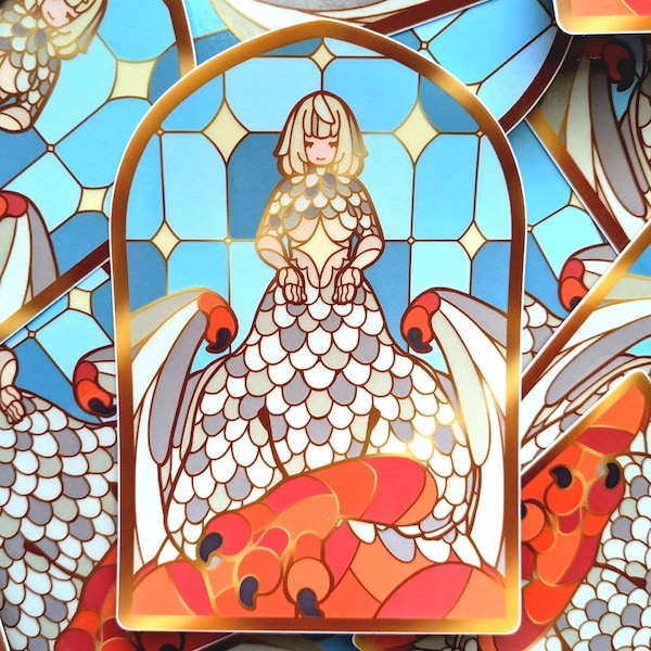 Dungeon Meshi Stain Glass Glossy Sticker 3.5"x5"