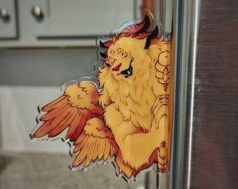 Winged Lion acrylic side magnet 4" Dungeon meshi
