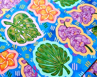 Colorful Plants Sticker Sheet 4"x6"
