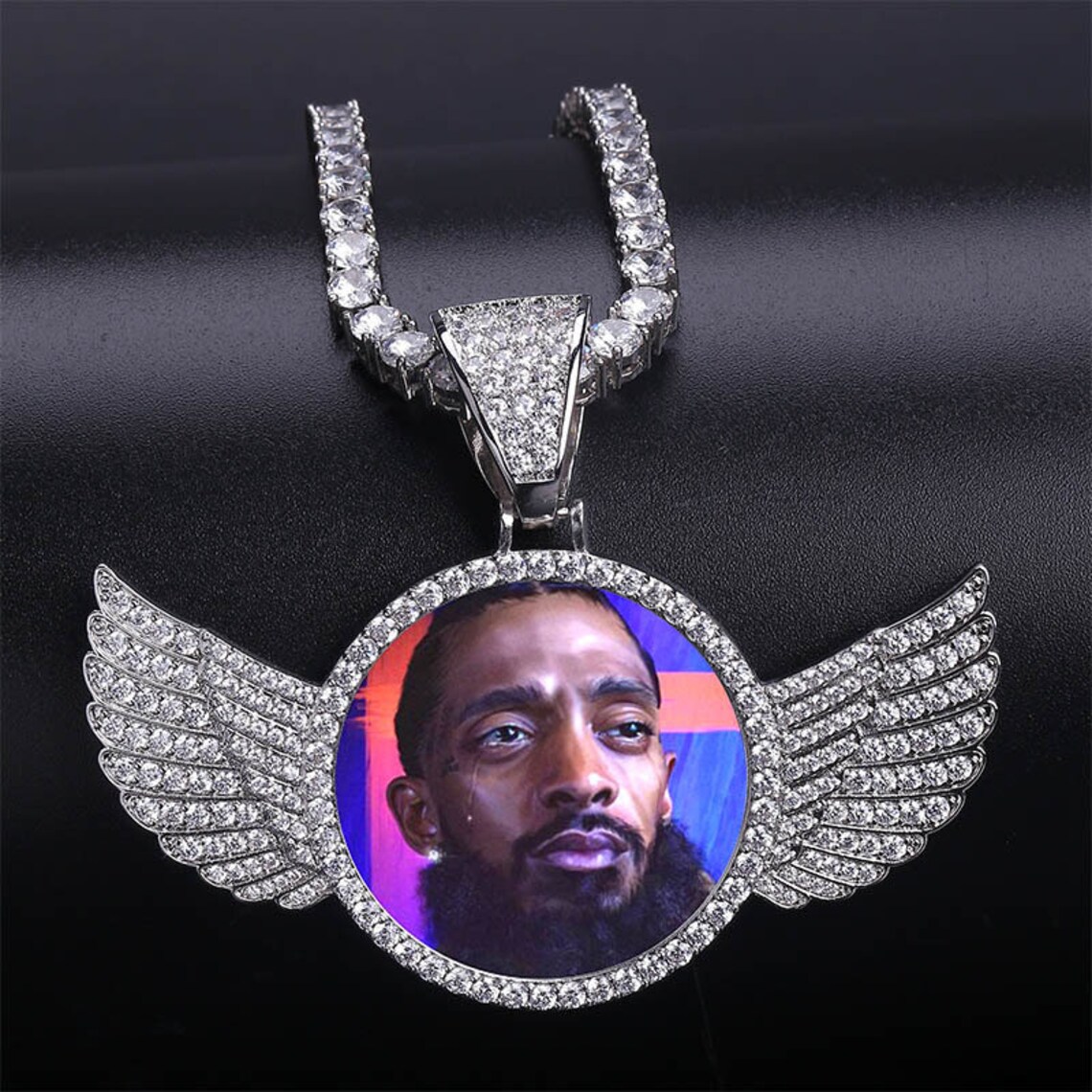 Angel wings with customizable photos Projection Necklace Pendant Jewelry