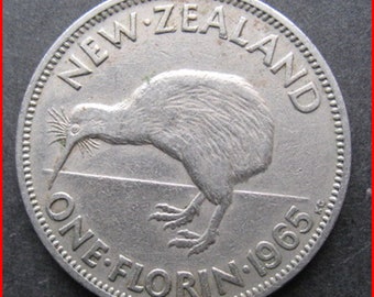 New Zealand 1965 florin or 2/-