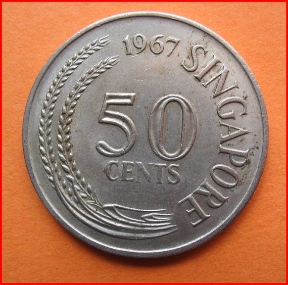 Singapore 50 Cent Coin Dated 1967 Ref 105 