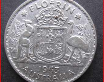 Australie 1953 Florin Teneur en argent