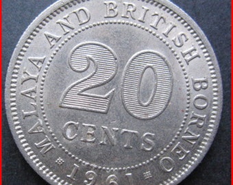 Malaya + British Borneo 20 cents 1961