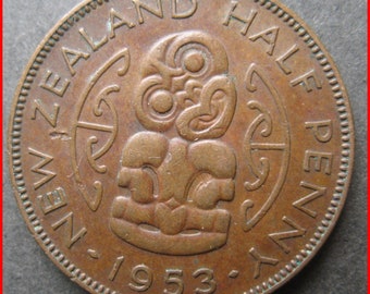 New Zealand 1953 Halfpenny