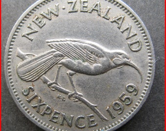 New Zealand 1959  Six-pence