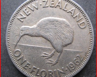 New Zealand 1962 florin or 2/-