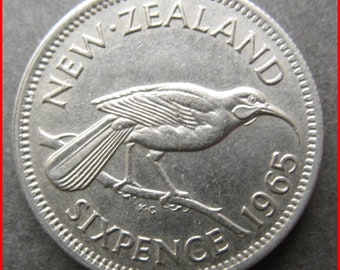 New Zealand 1965  Six-pence