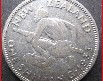 New Zealand 1933 1/- One Shilling Silver