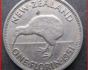 New Zealand 1951 florin or 2/-