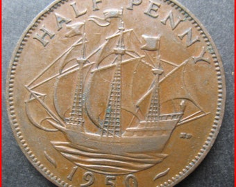 South Africa Half-penny dated 1950