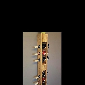 Wandflaschenhalter aus Holz für 6 Flaschen Wein, wandmontiert, für zu Hause