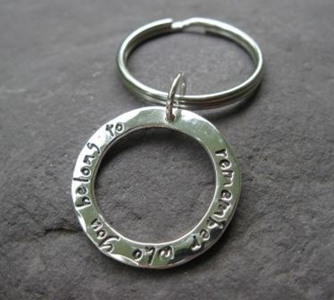Personalized Sterling Silver Key Chain . custom silver key Etsy