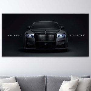 Pôster motivacional de escritório, pôster Rolls Royce sem risco, sem história, tela de empreendedor, pôster de arte de parede Rolls Royce com citações inspiradoras