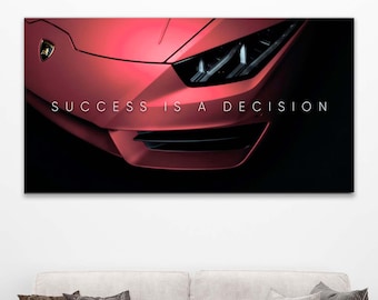 Impressão em tela de Lamborghini, presente de Natal exclusivo, pintura de Lamborghini, pôster de carros, pôster de supercarro, arte de parede de escritório, presente para ele, garagem