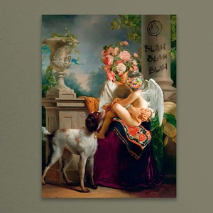 Surrealistische kunst, funky muurkunst, kleurrijke muurkunst, surrealistische kunst, eclectische muurkunst, woonkamerkunst, muurkunstprint, hedendaagse kunst
