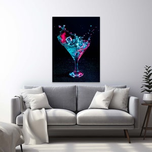 Arte de cócteles, póster de barra de bebidas, regalo de cócteles, arte de cocina de cócteles clásicos, decoración de cocina, decoración de habitación elegante, póster de cócteles coloridos